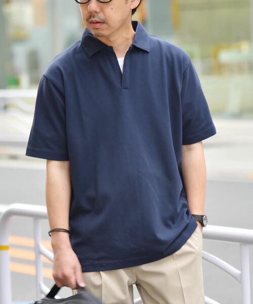 SHIPS any(シップス エニィ)の「SHIPS any: 〈吸水速乾・接触冷感・抗菌防臭 他〉 多機能 カノコ スキッパー ポロシャツ◇(ポロシャツ・メンズ・ホワイト/ネイビー/グレー・SMALL/MEDIUM/LARGE/X-LARGE)」の14枚目の写真