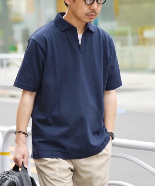 SHIPS any(シップス エニィ)の「SHIPS any: 〈吸水速乾・接触冷感・抗菌防臭 他〉 多機能 カノコ スキッパー ポロシャツ◇(ポロシャツ・メンズ・ホワイト/ネイビー/グレー・SMALL/MEDIUM/LARGE/X-LARGE)」の15枚目の写真