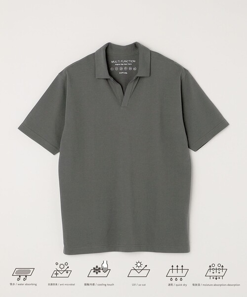 SHIPS any(シップス エニィ)の「SHIPS any: 〈吸水速乾・接触冷感・抗菌防臭 他〉 多機能 カノコ スキッパー ポロシャツ◇(ポロシャツ・メンズ・ホワイト/ネイビー/グレー・SMALL/MEDIUM/LARGE/X-LARGE)」の18枚目の写真