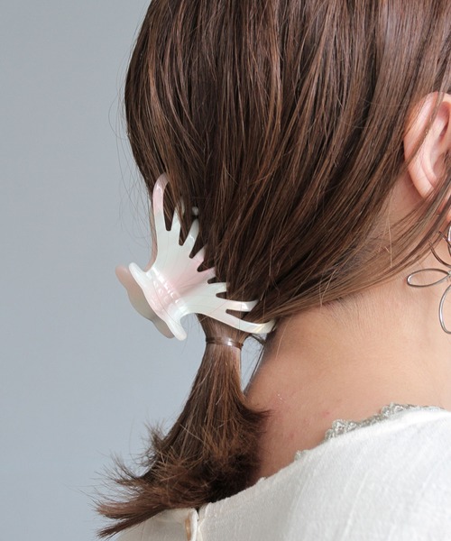 Crisp（クリスプ）の「ニュアンスバンスクリップ（バレッタ/ヘアクリップ・レディース・ブルー/ピンク/ミックスグレー・FREE）」の2枚目の写真