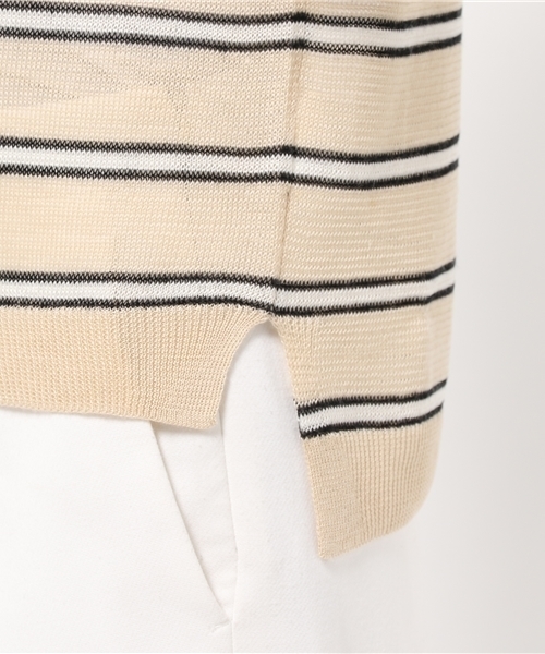 La TOTALITE（ラトータリテ）の「カラーボーダースカシガラ プルオーバー。（ニット/セーター・レディース・ホワイト/ベージュ/ブルー系その他・FREE）」の10枚目の写真