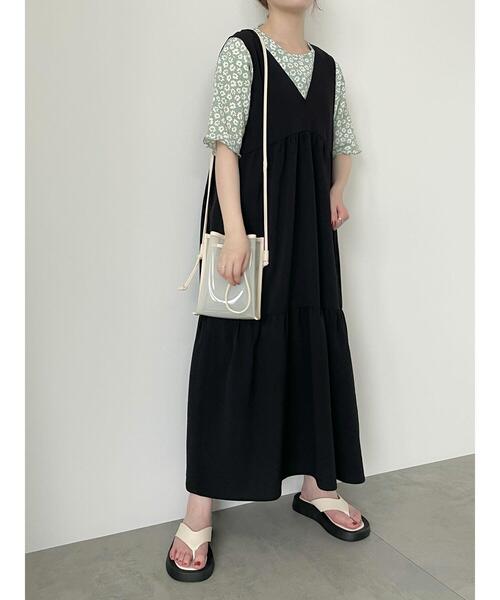 ehka sopo（エヘカソポ）の「花柄プリントカットソー（Tシャツ/カットソー・レディース・ブラック/ミント/ベージュ・F）」の7枚目の写真