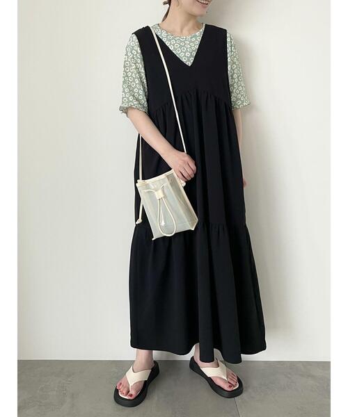 ehka sopo（エヘカソポ）の「花柄プリントカットソー（Tシャツ/カットソー・レディース・ブラック/ミント/ベージュ・F）」の8枚目の写真