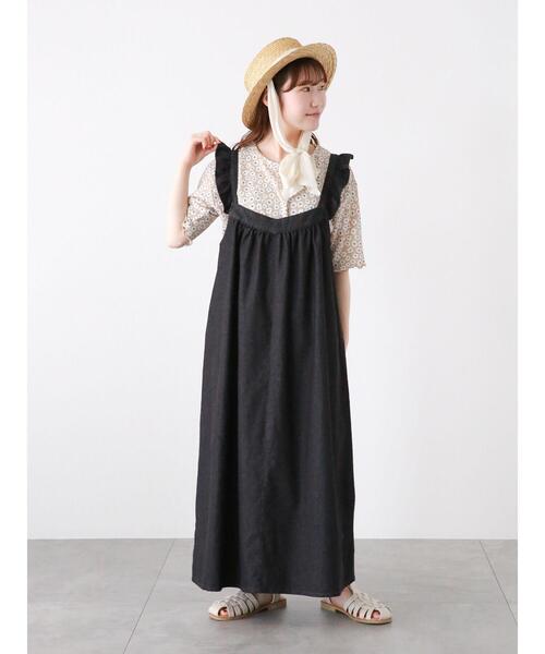 ehka sopo（エヘカソポ）の「花柄プリントカットソー（Tシャツ/カットソー・レディース・ブラック/ミント/ベージュ・F）」の14枚目の写真