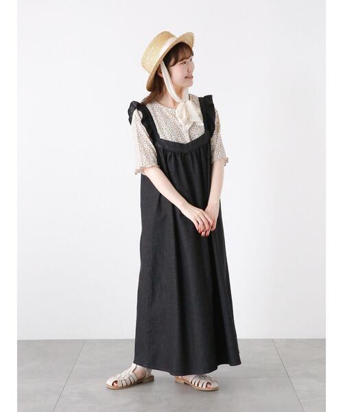 ehka sopo（エヘカソポ）の「花柄プリントカットソー（Tシャツ/カットソー・レディース・ブラック/ミント/ベージュ・F）」の15枚目の写真