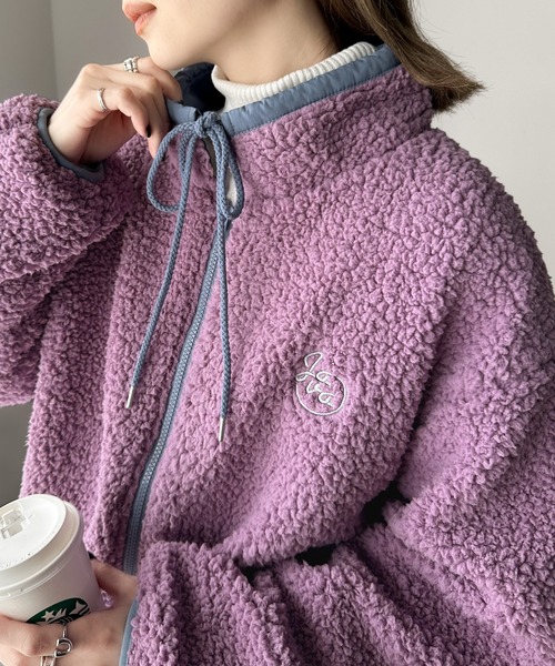 セール】《JAVAジャバ 別注》もこもこ愛らしさ。短丈配色ボアブルゾン