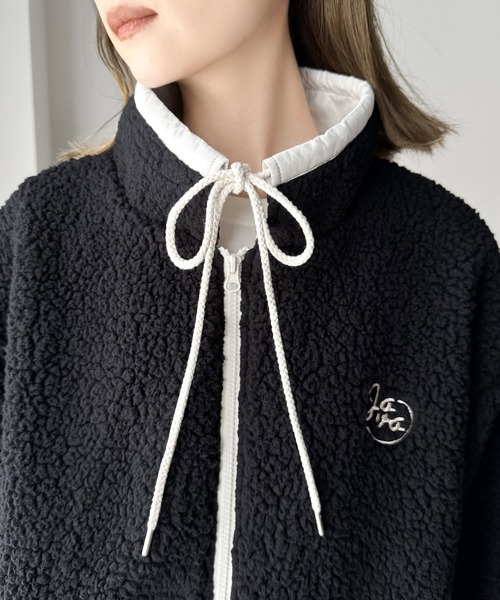 セール】《JAVAジャバ 別注》もこもこ愛らしさ。短丈配色ボアブルゾン