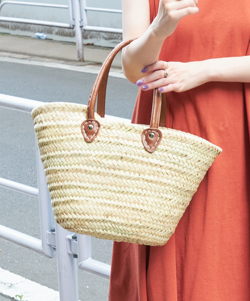 Fatima morocco（ファティマモロッコ）の「【Fatima Morocco/ファティマ モロッコ】別注ハンドルバケットM（かごバッグ・レディース・ホワイト/ブラック/キャメル・FREE）」の3枚目の写真