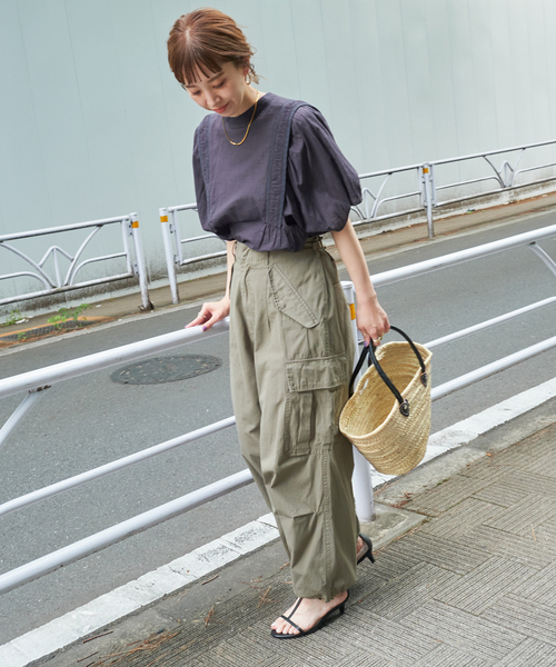 Fatima morocco（ファティマモロッコ）の「【Fatima Morocco/ファティマ モロッコ】別注ハンドルバケットM（かごバッグ・レディース・ホワイト/ブラック/キャメル・FREE）」の5枚目の写真