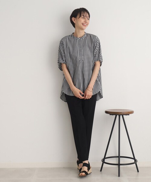 DRESKIP(ドレスキップ)の「◆コーデの主役!袖リボン バンドカラービッグシャツ(シャツ/ブラウス・レディース・オフホワイト/ネイビー系2/パープル系2/ブラック系1・00)」の11枚目の写真