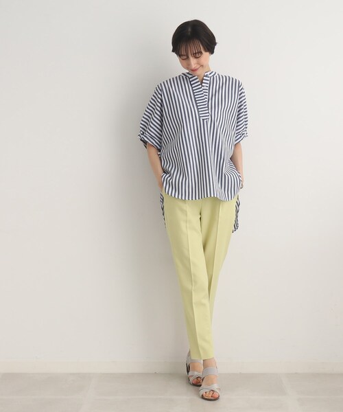 DRESKIP(ドレスキップ)の「◆コーデの主役!袖リボン バンドカラービッグシャツ(シャツ/ブラウス・レディース・オフホワイト/ネイビー系2/パープル系2/ブラック系1・00)」の22枚目の写真