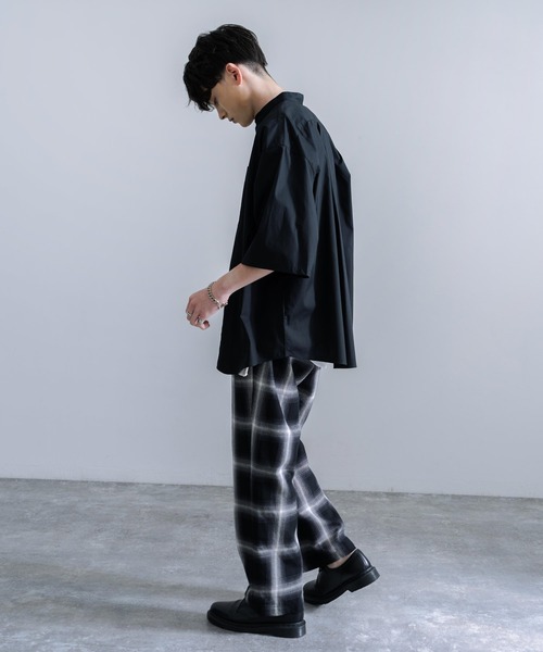 Audience（オーディエンス）の「Upscape Audience 日本製/国産 10/2 ヘビーツイル オンブレチェック 2タック ワイド イージーパンツ AUD3559（その他パンツ・メンズ・レッド/ブラック/キャメル・L/XL/M）」の7枚目の写真