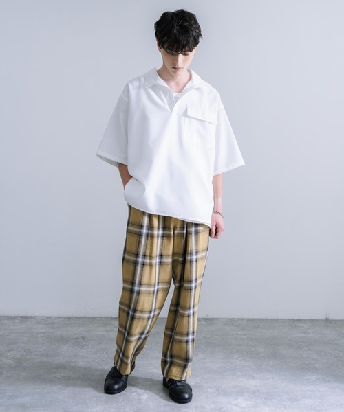 Audience（オーディエンス）の「Upscape Audience 日本製/国産 10/2 ヘビーツイル オンブレチェック 2タック ワイド イージーパンツ AUD3559（その他パンツ・メンズ・レッド/ブラック/キャメル・L/XL/M）」の13枚目の写真