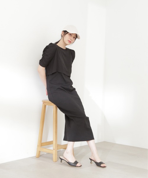 N.（N. Natural Beauty Basic）（エヌエヌナチュラルビューティーベーシック）の「クロップドブラウスセットワンピース（ワンピース・レディース・ブラウン/グリーン/ブラック・MEDIUM）」の18枚目の写真