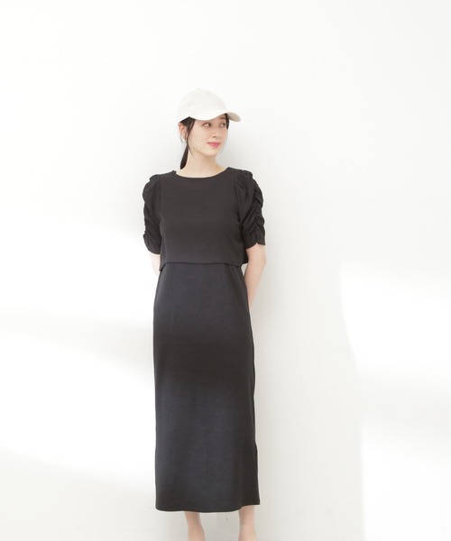 N.（N. Natural Beauty Basic）（エヌエヌナチュラルビューティーベーシック）の「クロップドブラウスセットワンピース（ワンピース・レディース・ブラウン/グリーン/ブラック・MEDIUM）」の11枚目の写真