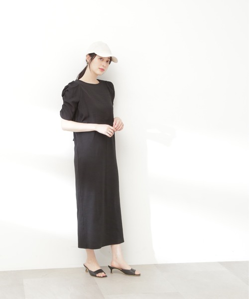 N.（N. Natural Beauty Basic）（エヌエヌナチュラルビューティーベーシック）の「クロップドブラウスセットワンピース（ワンピース・レディース・ブラウン/グリーン/ブラック・MEDIUM）」の15枚目の写真