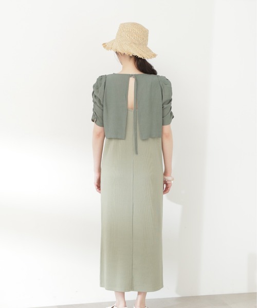 N.（N. Natural Beauty Basic）（エヌエヌナチュラルビューティーベーシック）の「クロップドブラウスセットワンピース（ワンピース・レディース・ブラウン/グリーン/ブラック・MEDIUM）」の17枚目の写真