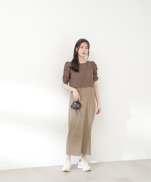 N.（N. Natural Beauty Basic）（エヌエヌナチュラルビューティーベーシック）の「クロップドブラウスセットワンピース（ワンピース・レディース・ブラウン/グリーン/ブラック・MEDIUM）」の19枚目の写真