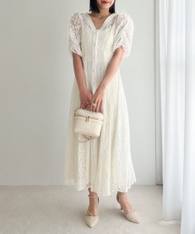 Heather | 【オケージョン】パネルレースフレアワンピース　964207(ドレス)