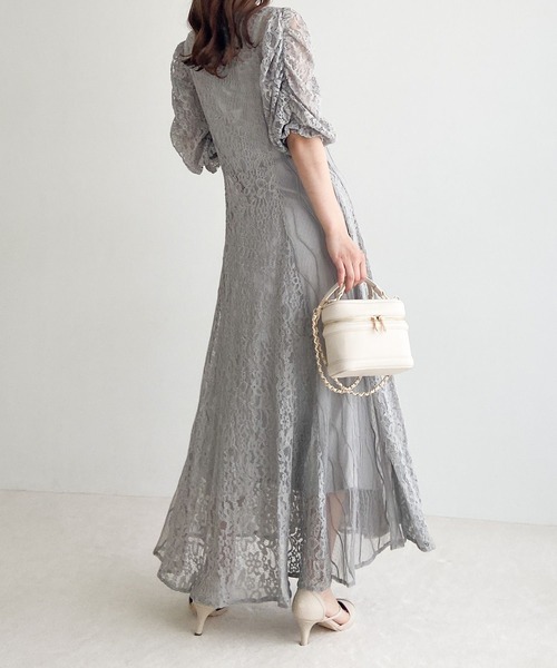 Heather（ヘザー）の「【オケージョン】パネルレースフレアワンピース　964207（ドレス・レディース・ブラック/オフホワイト/グレー・FREE）」の11枚目の写真