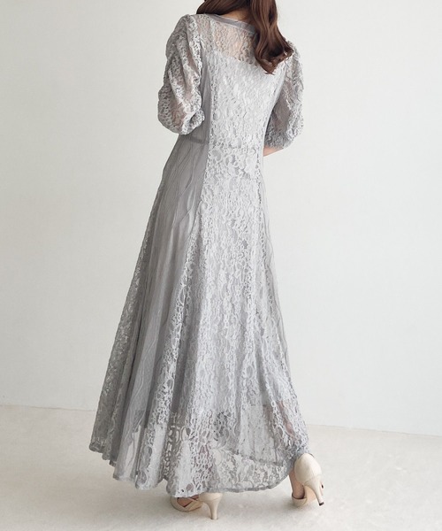 Heather（ヘザー）の「【オケージョン】パネルレースフレアワンピース　964207（ドレス・レディース・ブラック/オフホワイト/グレー・FREE）」の12枚目の写真