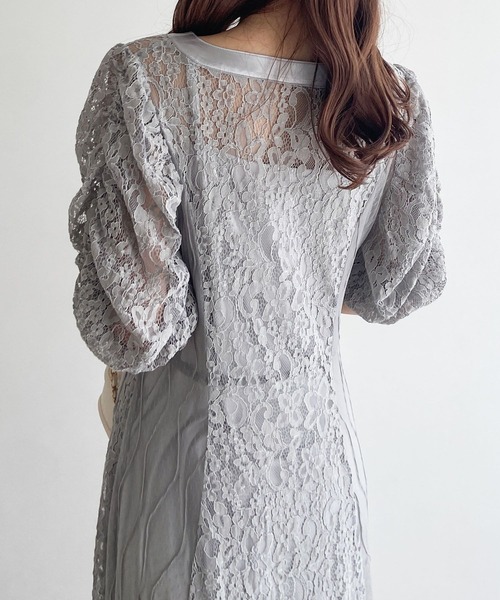 Heather（ヘザー）の「【オケージョン】パネルレースフレアワンピース　964207（ドレス・レディース・ブラック/オフホワイト/グレー・FREE）」の15枚目の写真