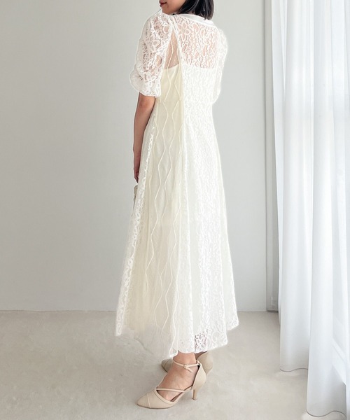 Heather（ヘザー）の「【オケージョン】パネルレースフレアワンピース　964207（ドレス・レディース・ブラック/オフホワイト/グレー・FREE）」の19枚目の写真