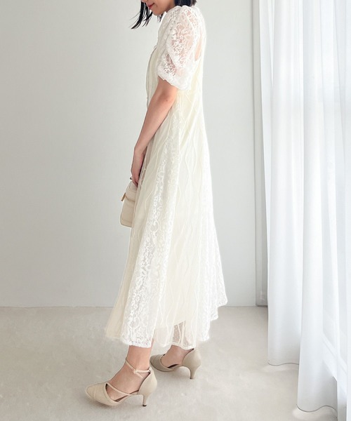 Heather（ヘザー）の「【オケージョン】パネルレースフレアワンピース　964207（ドレス・レディース・ブラック/オフホワイト/グレー・FREE）」の20枚目の写真