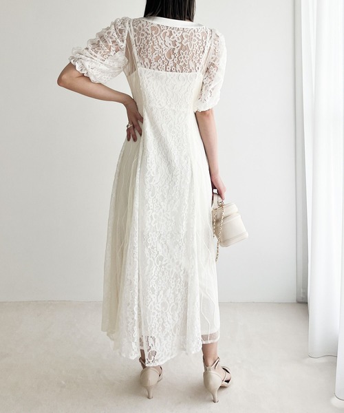 Heather（ヘザー）の「【オケージョン】パネルレースフレアワンピース　964207（ドレス・レディース・ブラック/オフホワイト/グレー・FREE）」の21枚目の写真