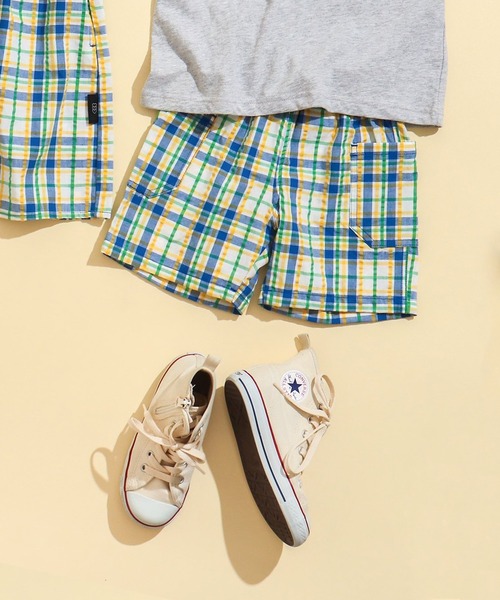 BREEZE（ブリーズ）の「【リンクコーデ可能】チェックリンクパンツ_5分丈（その他パンツ・キッズ・ブルー/オレンジ/その他11・100/120/90/80/140/130/110）」の16枚目の写真