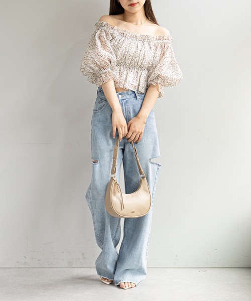 Chico（チコ）の「パイピングホーボーショルダーバッグ（ショルダーバッグ・レディース・ベージュ系その他2/グレー系その他2/ベージュ・FREE）」の12枚目の写真