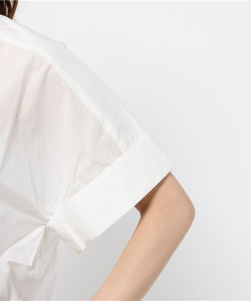 CIAOPANIC（チャオパニック）の「【Caiopanic】　先染め綿インディゴ80'sタイプライターSH（シャツ/ブラウス・レディース・ホワイト/インディゴブルー・FREE）」の7枚目の写真