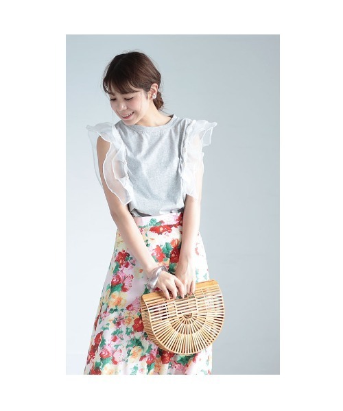 Sawa a la mode(サワアラモード)の「オーガンジーフリル袖カットソー(Tシャツ/カットソー・レディース・グレー/ブラック/パープル・FREE)」の19枚目の写真