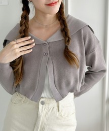 Loueme | セーラーカラーショートカーディガン(カーディガン/ボレロ)