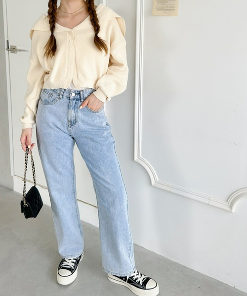 Loueme（ルエム）の「セーラーカラーショートカーディガン（カーディガン/ボレロ・レディース・アイボリー/ベージュ/グレイッシュベージュ・FREE）」の8枚目の写真