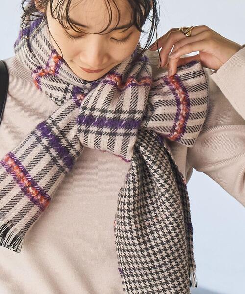 coen（コーエン）の「QUIOC（キオック）ダブルフェイスマフラー（WEB限定カラー）（ストール/ショール・レディース・ブラック/パープル/オレンジ・FREE）」の3枚目の写真