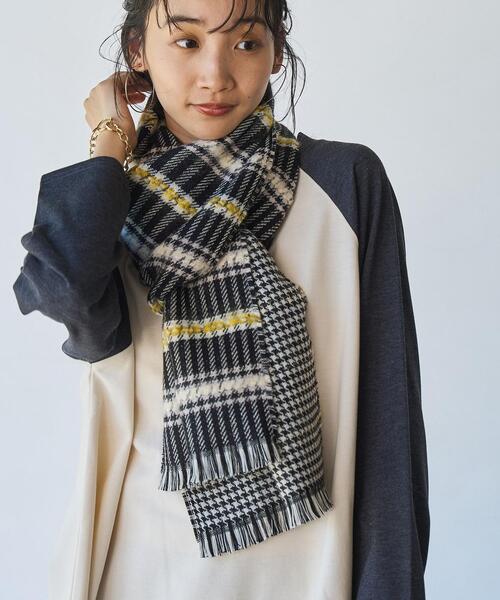 coen（コーエン）の「QUIOC（キオック）ダブルフェイスマフラー（WEB限定カラー）（ストール/ショール・レディース・ブラック/パープル/オレンジ・FREE）」の2枚目の写真