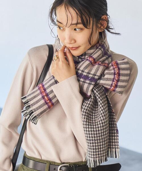 coen（コーエン）の「QUIOC（キオック）ダブルフェイスマフラー（WEB限定カラー）（ストール/ショール・レディース・ブラック/パープル/オレンジ・FREE）」の19枚目の写真