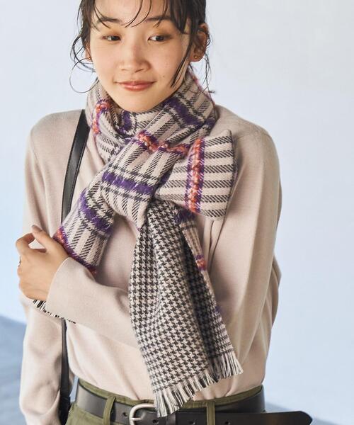 coen（コーエン）の「QUIOC（キオック）ダブルフェイスマフラー（WEB限定カラー）（ストール/ショール・レディース・ブラック/パープル/オレンジ・FREE）」の20枚目の写真