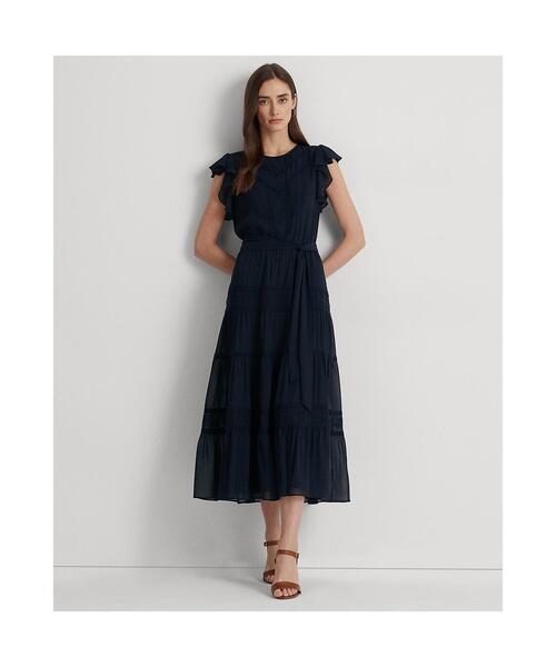 LAUREN RALPH LAUREN(ローレン ラルフ ローレン)の「エンブロイダード ジョーゼット ティアード ドレス(ワンピース