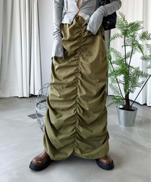 【SDG】shirring narrow skirt