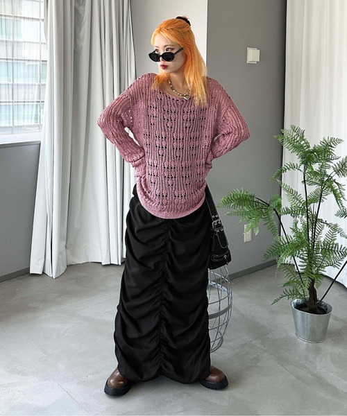 SDG】shirring narrow skirt（スカート）｜sedacle（セダクル