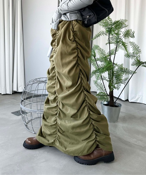 sedacle(セダクル)の「【SDG】shirring narrow skirt(スカート・レディース・ブラック/カーキ・FREE)」の14枚目の写真