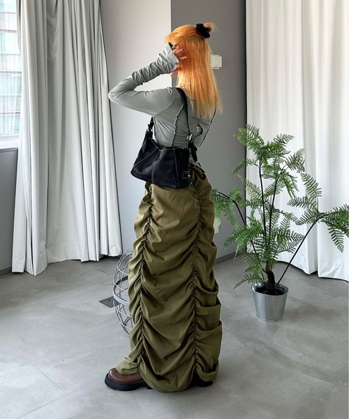 sedacle(セダクル)の「【SDG】shirring narrow skirt(スカート・レディース・ブラック/カーキ・FREE)」の19枚目の写真