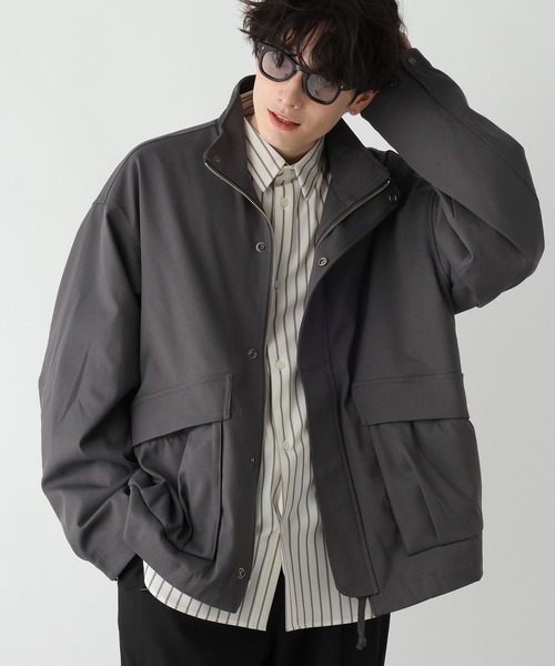 RAGEBLUE（レイジブルー）の「【SORONA(R)/ソロナ】スタンドジップツイルブルゾン（ブルゾン・メンズ・ブラック/ダークブラウン/ダークグレー・LARGE/MEDIUM）」の3枚目の写真