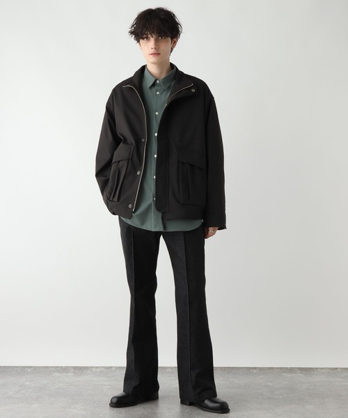 RAGEBLUE（レイジブルー）の「【SORONA(R)/ソロナ】スタンドジップツイルブルゾン（ブルゾン・メンズ・ブラック/ダークブラウン/ダークグレー・LARGE/MEDIUM）」の4枚目の写真