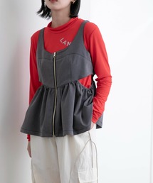 カットアウト ジップビスチェトップス