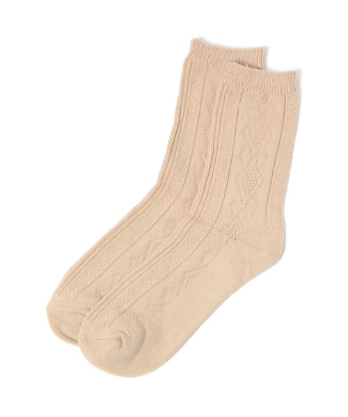 LAKOLE(ラコレ)の「ジャストケーブルソックス / 970145(ソックス/靴下・メンズ・ベージュ/オリーブ/ブラウン/チャコール・FREE)」の3枚目の写真