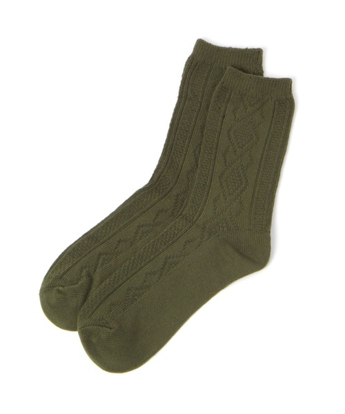 LAKOLE(ラコレ)の「ジャストケーブルソックス / 970145(ソックス/靴下・メンズ・ベージュ/オリーブ/ブラウン/チャコール・FREE)」の4枚目の写真