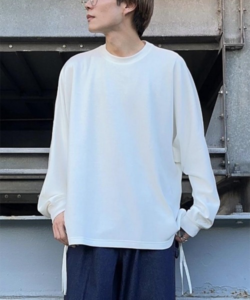 JUNRED(ジュンレッド)の「スリットコードポンチドルマンスリーブプルオーバー(Tシャツ/カットソー・メンズ・ブラック/グリーン/ホワイト・L/S/M)」の15枚目の写真